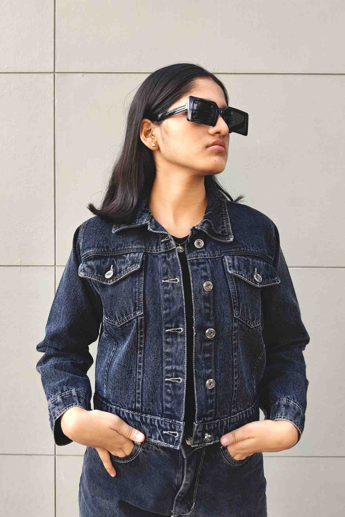 Jaket jeans outlet black