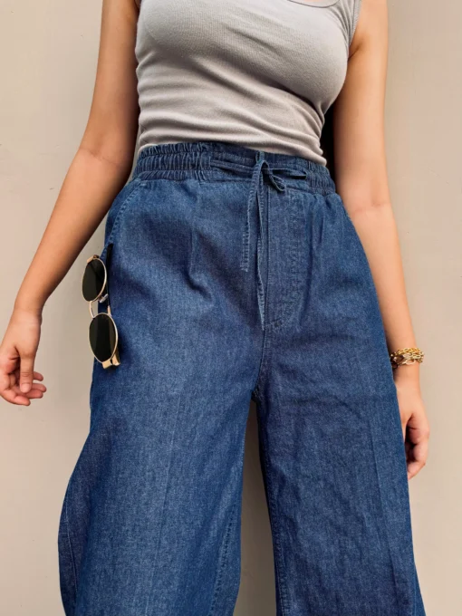 Blue Flames Wide Leg Joggers - Image 3