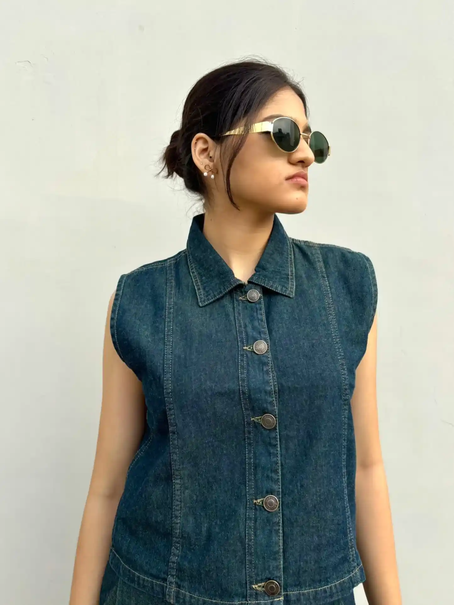 Tint Denim Crop Shirt