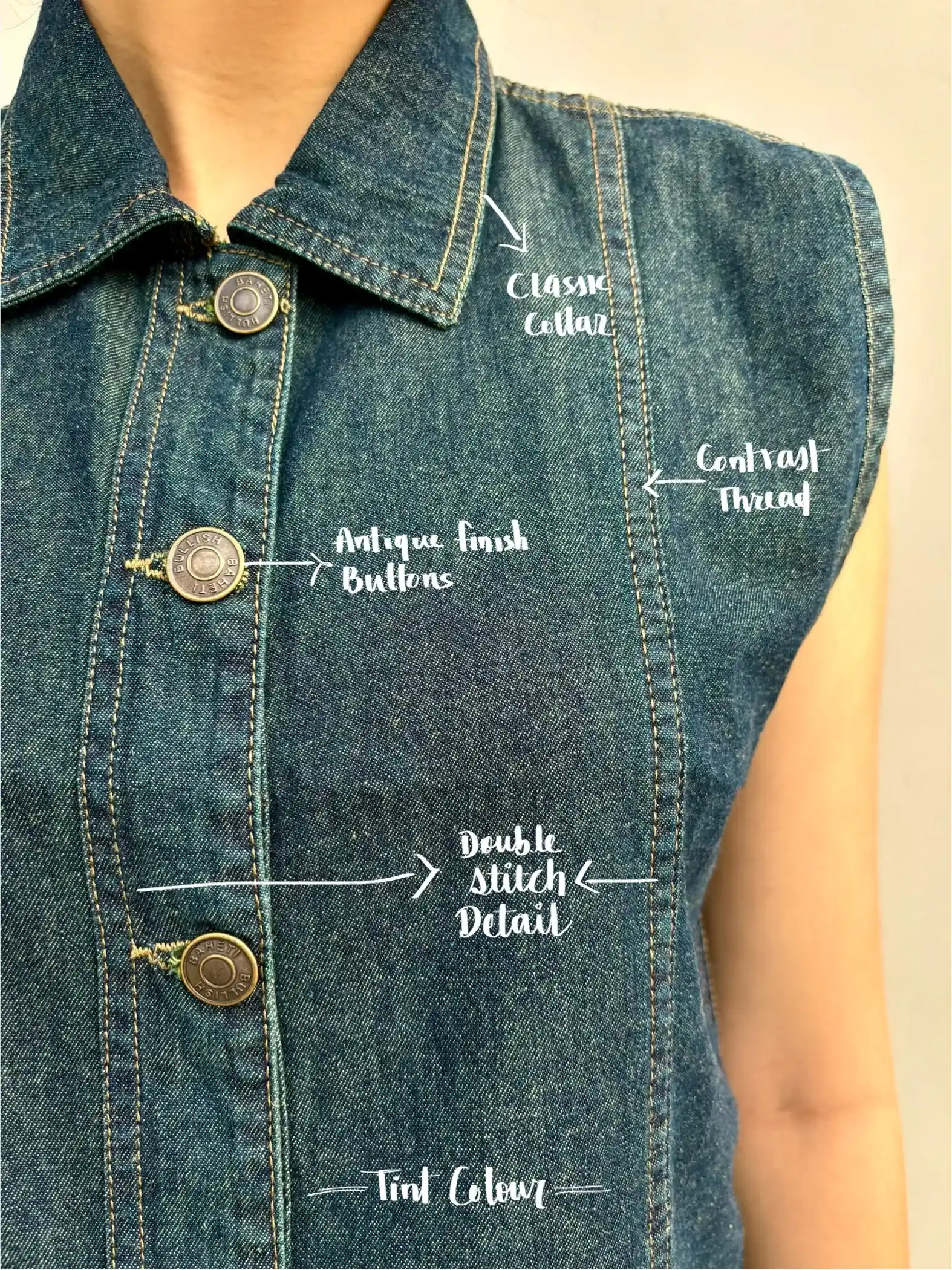 Tint Denim Crop Shirt - Image 2